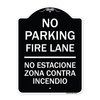 Signmission No Parking Fire Lane No Estacione Zona Contra Incendio Heavy-Gauge Alum, 24" x 18", BW-1824-23727 A-DES-BW-1824-23727